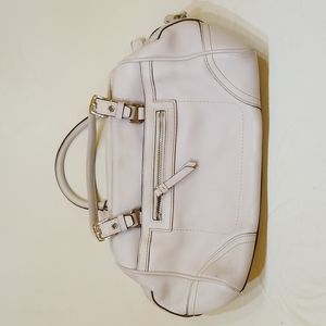 Coach leather satchel purse, off white